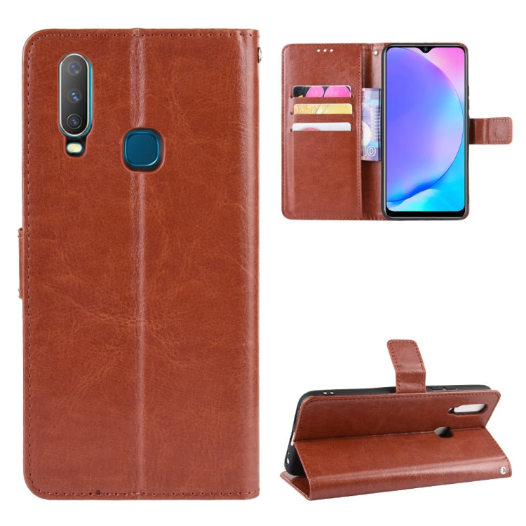 Retro Crazy Horse Texture Horizontal Flip Leather Case for Vivo Y17 / Y15 / Y3, with Holder & Card Slots & Photo Frame
