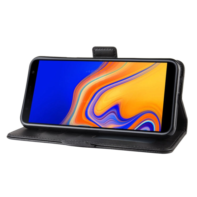 Dual-side Magnetic Buckle Horizontal Flip Leather Case for Galaxy J4+ / J4 Core, with Holder & Card Slots & Wallet & Photo Frame