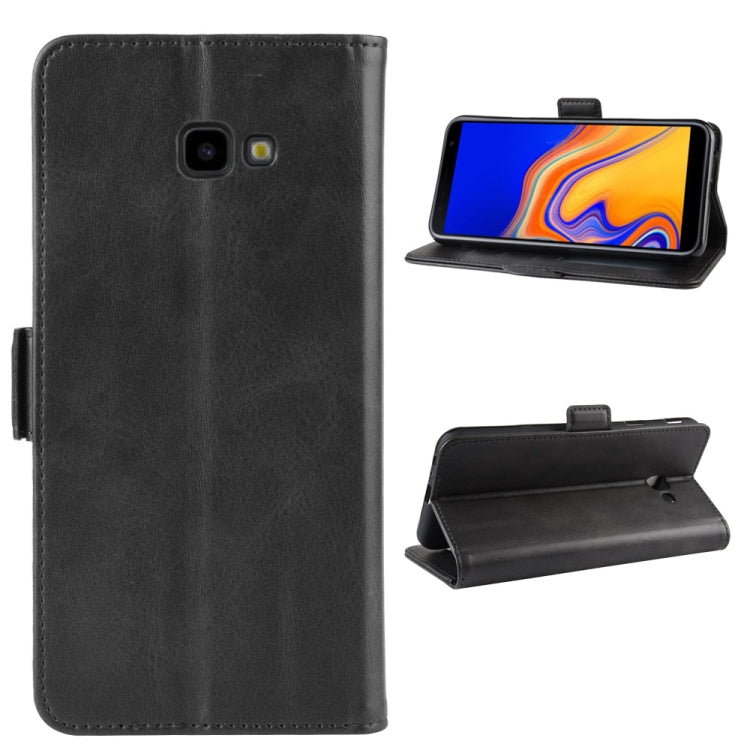 Dual-side Magnetic Buckle Horizontal Flip Leather Case for Galaxy J4+ / J4 Core, with Holder & Card Slots & Wallet & Photo Frame