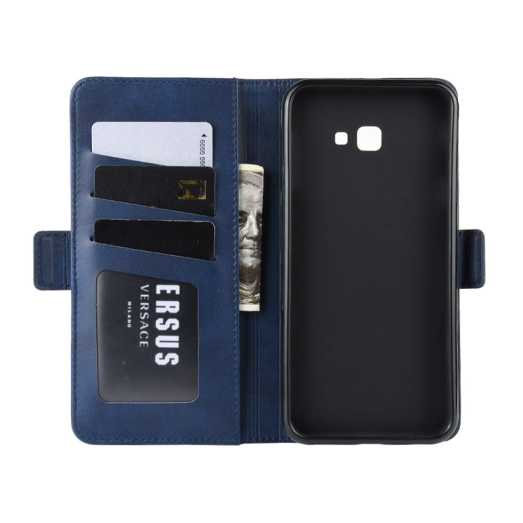 Dual-side Magnetic Buckle Horizontal Flip Leather Case for Galaxy J4+ / J4 Core, with Holder & Card Slots & Wallet & Photo Frame