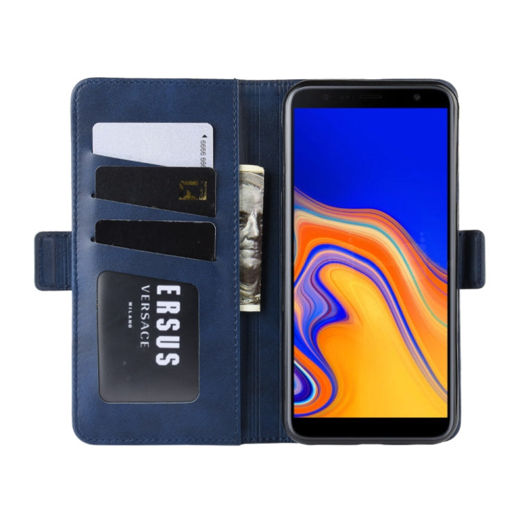 Dual-side Magnetic Buckle Horizontal Flip Leather Case for Galaxy J4+ / J4 Core, with Holder & Card Slots & Wallet & Photo Frame