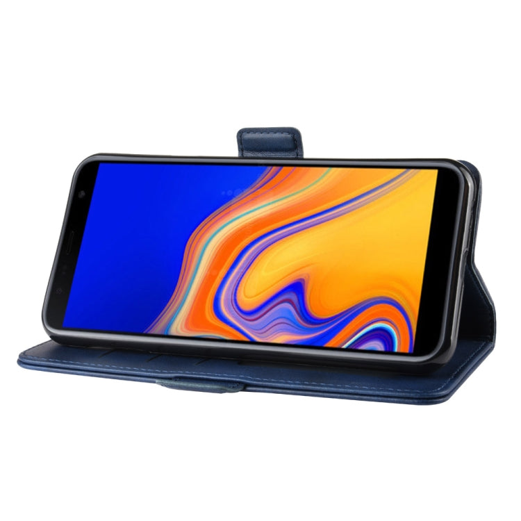 Dual-side Magnetic Buckle Horizontal Flip Leather Case for Galaxy J4+ / J4 Core, with Holder & Card Slots & Wallet & Photo Frame