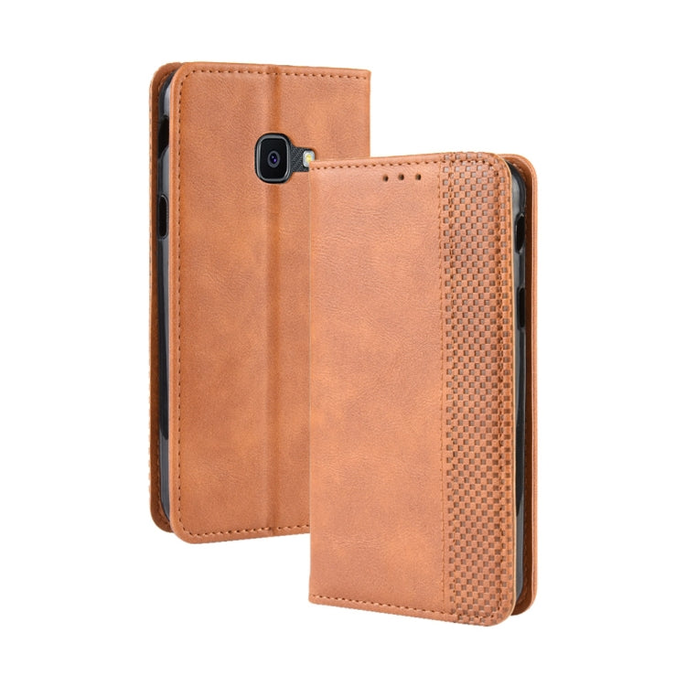 Magnetic Buckle Retro Crazy Horse Texture Horizontal Flip Leather Case for Galaxy Xcover 4s / Xcover 4  , with Holder & Card Slots & Photo Frame