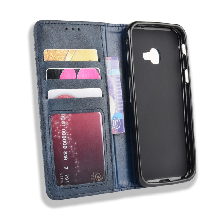 Magnetic Buckle Retro Crazy Horse Texture Horizontal Flip Leather Case for Galaxy Xcover 4s / Xcover 4  , with Holder & Card Slots & Photo Frame