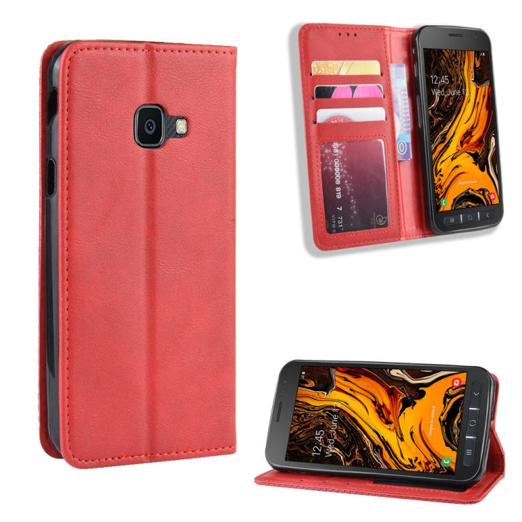 Magnetic Buckle Retro Crazy Horse Texture Horizontal Flip Leather Case for Galaxy Xcover 4s / Xcover 4  , with Holder & Card Slots & Photo Frame