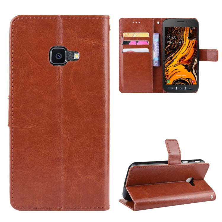 Retro Crazy Horse Texture Horizontal Flip Leather Case for Galaxy Xcover 4s / Xcover 4  , with Holder & Card Slots & Photo Frame