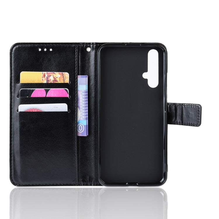 Retro Crazy Horse Texture Horizontal Flip Leather Case for HUAWEI Honor 20 , with Holder & Card Slots & Photo Frame