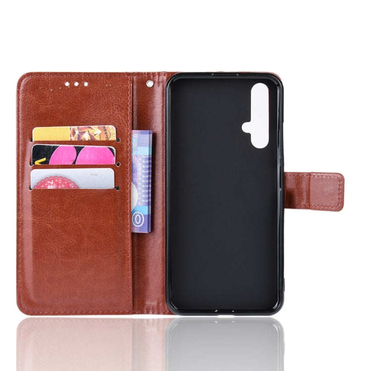 Retro Crazy Horse Texture Horizontal Flip Leather Case for HUAWEI Honor 20 , with Holder & Card Slots & Photo Frame
