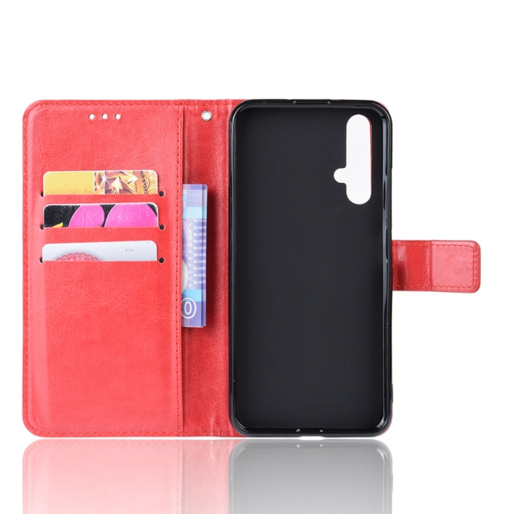 Retro Crazy Horse Texture Horizontal Flip Leather Case for HUAWEI Honor 20 , with Holder & Card Slots & Photo Frame