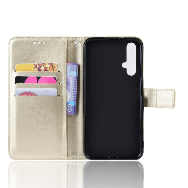 Retro Crazy Horse Texture Horizontal Flip Leather Case for HUAWEI Honor 20 , with Holder & Card Slots & Photo Frame