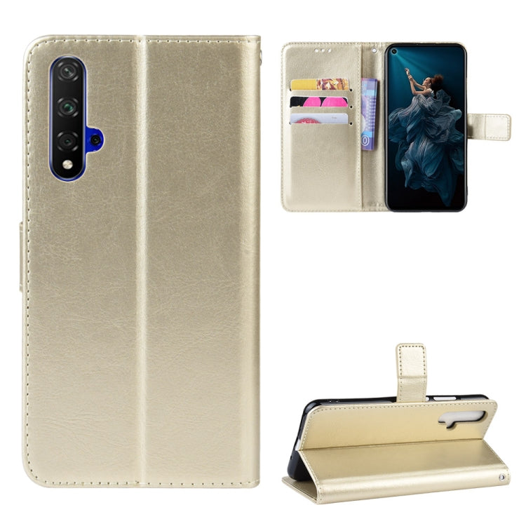 Retro Crazy Horse Texture Horizontal Flip Leather Case for HUAWEI Honor 20 , with Holder & Card Slots & Photo Frame
