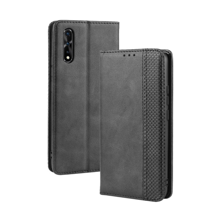 Magnetic Buckle Retro Crazy Horse Texture Horizontal Flip Leather Case for vivo iQOO Neo/S1/Y7S/Z5,with Holder & Card Slots & Photo Frame