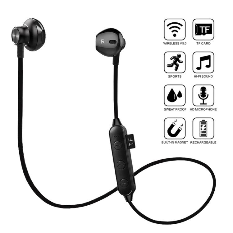 DL-33 5.0 Wireless Bluetooth Earphone Insert Card Sports Sweat-proof Earphone Bass Stereo Earbud(Red)