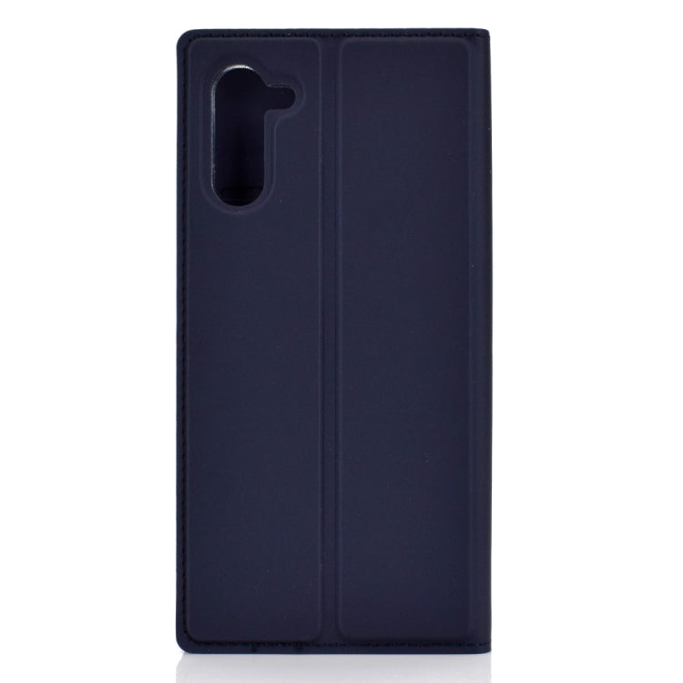 Electric Pressed Plain Texture Ultra-thin Magnetic Suction TPU + PU Leather Case with Holder & Card Slot for Galaxy Note10