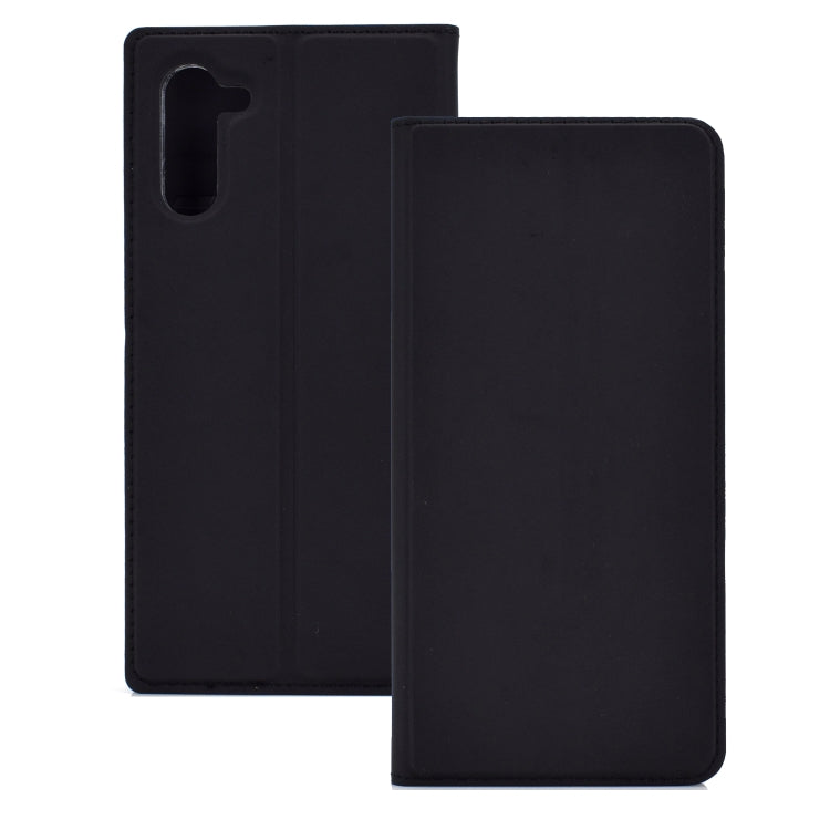 Electric Pressed Plain Texture Ultra-thin Magnetic Suction TPU + PU Leather Case with Holder & Card Slot for Galaxy Note10