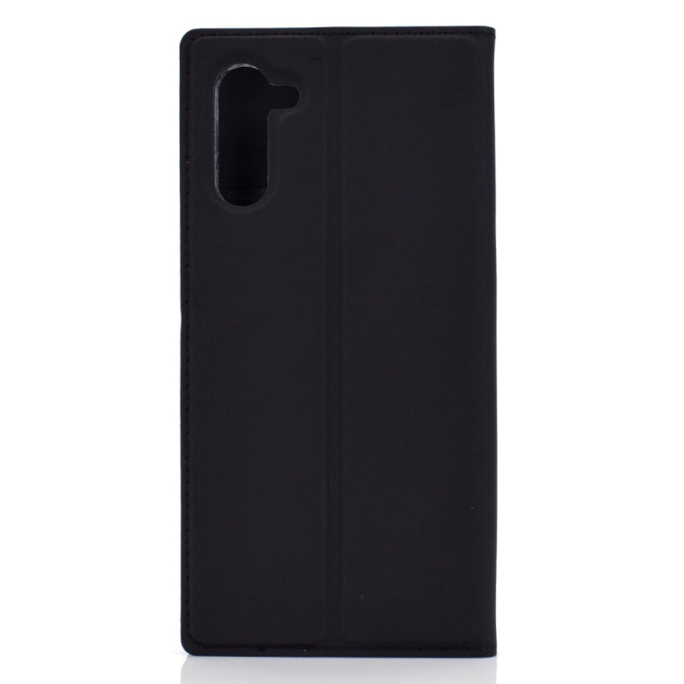 Electric Pressed Plain Texture Ultra-thin Magnetic Suction TPU + PU Leather Case with Holder & Card Slot for Galaxy Note10