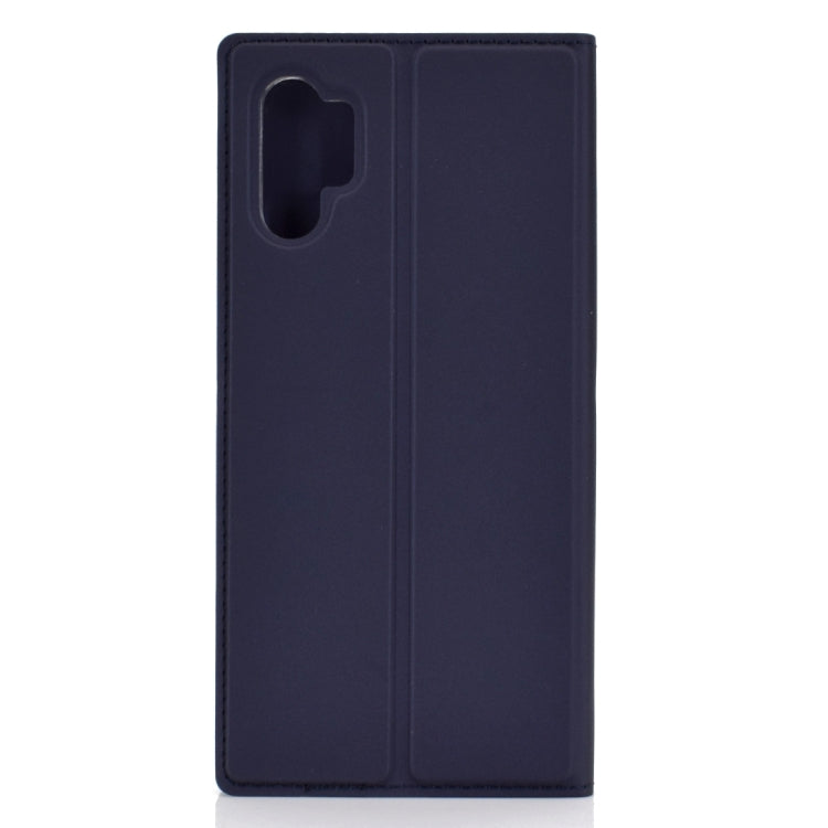 Electric Pressed Plain Texture Ultra-thin Magnetic Suction TPU + PU Leather Case with Holder & Card Slot for Galaxy Note10+