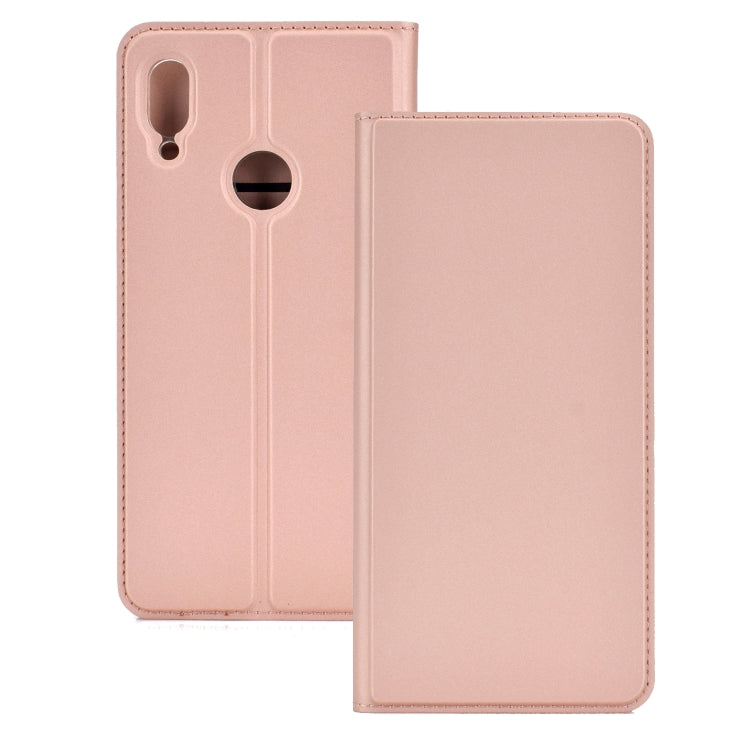 Ultra-thin Voltage Plain Magnetic Suction Card For Xiaomi Redmi Note 7  TPU+PU Mobile Phone Jacket with Chuck and Bracket.