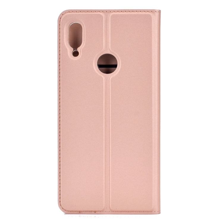 Ultra-thin Voltage Plain Magnetic Suction Card For Xiaomi Redmi Note 7  TPU+PU Mobile Phone Jacket with Chuck and Bracket.