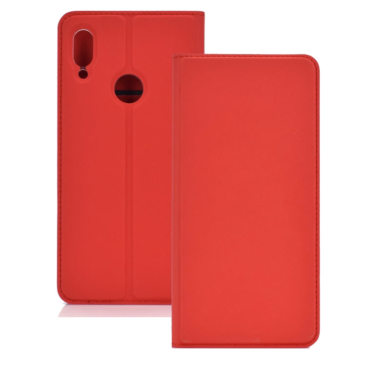 Ultra-thin Voltage Plain Magnetic Suction Card For Xiaomi Redmi Note 7  TPU+PU Mobile Phone Jacket with Chuck and Bracket.