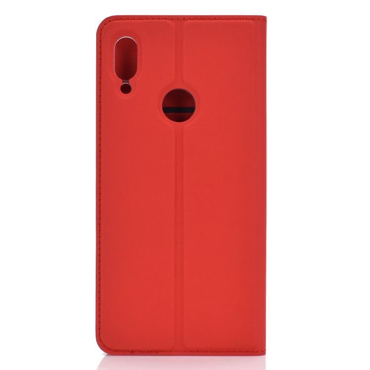 Ultra-thin Voltage Plain Magnetic Suction Card For Xiaomi Redmi Note 7  TPU+PU Mobile Phone Jacket with Chuck and Bracket.