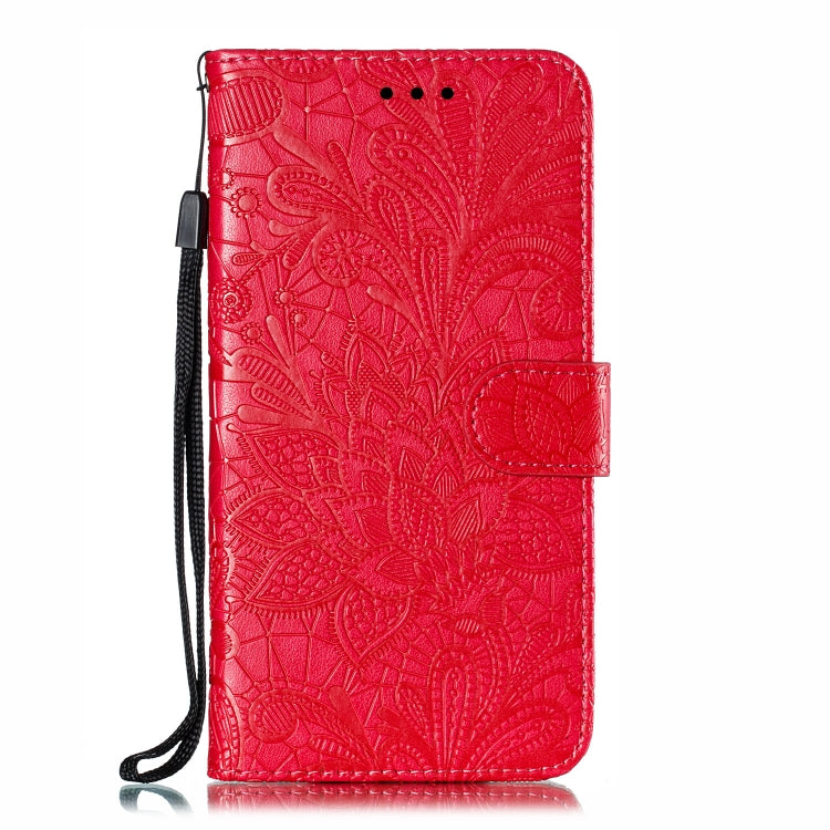 For iPhone 11 Lace Flower Embossing Pattern Horizontal Flip Leather Case , with Holder & Card Slots & Wallet & Photo Frame & Lanyard