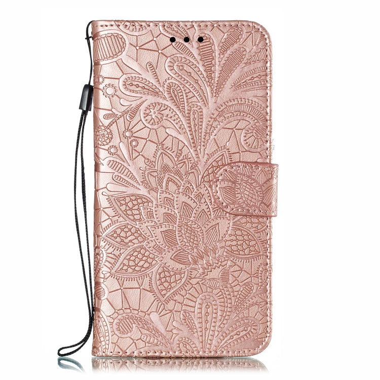 For iPhone 11 Lace Flower Embossing Pattern Horizontal Flip Leather Case , with Holder & Card Slots & Wallet & Photo Frame & Lanyard