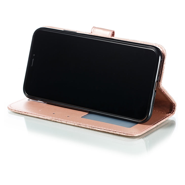 For iPhone 11 Pro Max Lace Flower Embossing Pattern Horizontal Flip Leather Case, with Holder & Card Slots & Wallet & Photo Frame & Lanyard