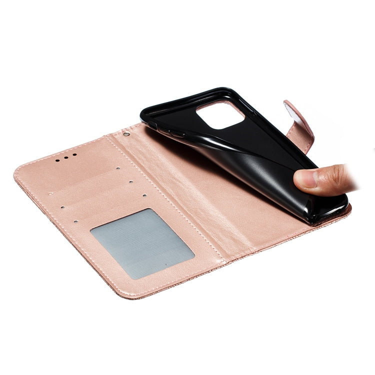 For iPhone 11 Pro Max Lace Flower Embossing Pattern Horizontal Flip Leather Case, with Holder & Card Slots & Wallet & Photo Frame & Lanyard