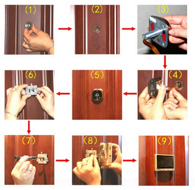 4.3 inch LCD Door Camera Recordable Digital Peephole Video Recording Motion Detect Door Eye Doorbell Video