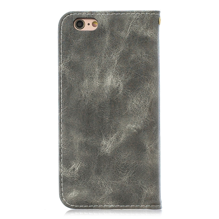 Copper Buckle Nappa Texture Horizontal Flip Leather Case for iPhone 6, with Holder & Card Slots & Wallet