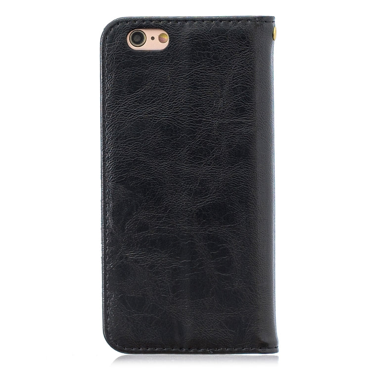Copper Buckle Nappa Texture Horizontal Flip Leather Case for iPhone 6, with Holder & Card Slots & Wallet