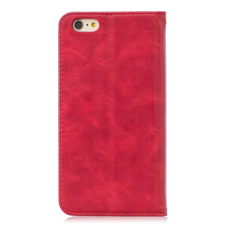 Copper Buckle Nappa Texture Horizontal Flip Leather Case for iPhone 6Plus /  6sPlus, with Holder & Card Slots & Wallet