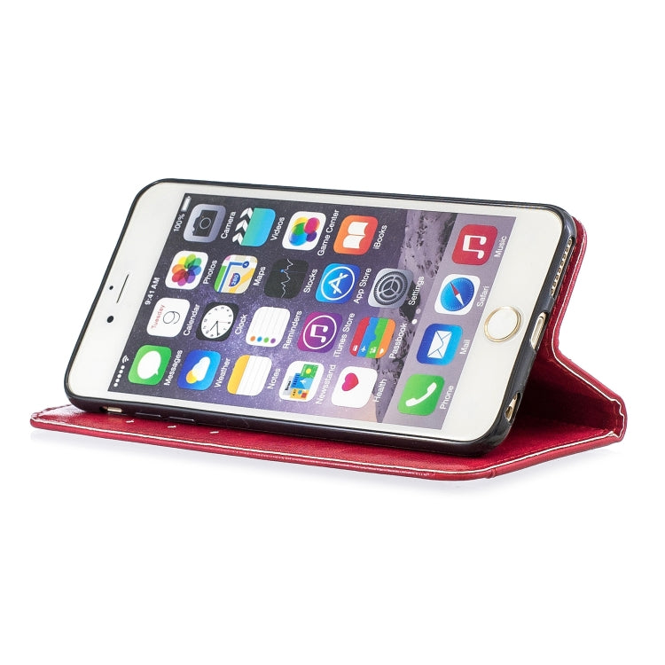 Copper Buckle Nappa Texture Horizontal Flip Leather Case for iPhone 6Plus /  6sPlus, with Holder & Card Slots & Wallet