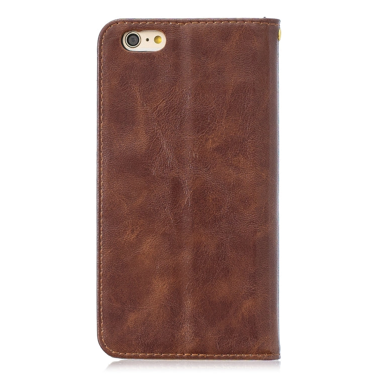Copper Buckle Nappa Texture Horizontal Flip Leather Case for iPhone 6Plus /  6sPlus, with Holder & Card Slots & Wallet