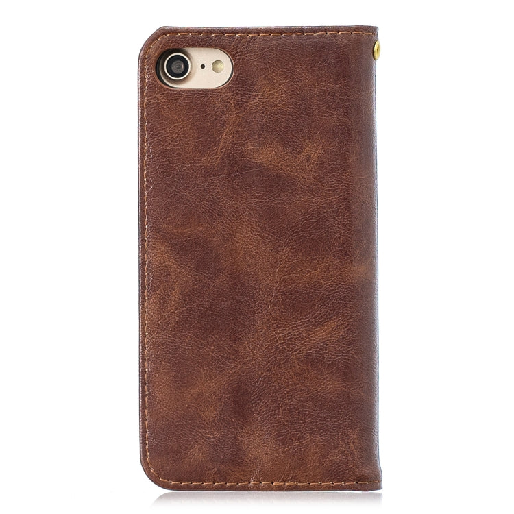 Copper Buckle Nappa Texture Horizontal Flip Leather Case for iPhone 8 / 7, with Holder & Card Slots & Wallet