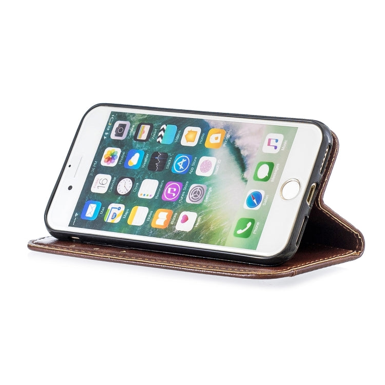 Copper Buckle Nappa Texture Horizontal Flip Leather Case for iPhone 8 / 7, with Holder & Card Slots & Wallet