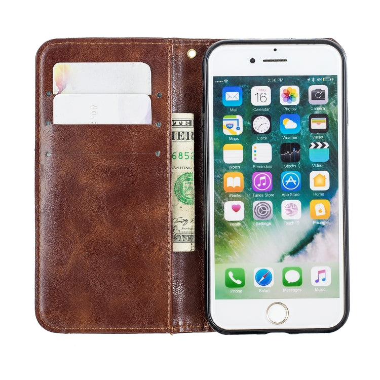 Copper Buckle Nappa Texture Horizontal Flip Leather Case for iPhone 8 / 7, with Holder & Card Slots & Wallet