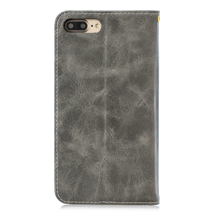 Copper Buckle Nappa Texture Horizontal Flip Leather Case for iPhone 7Plus / 8Plus, with Holder & Card Slots & Wallet