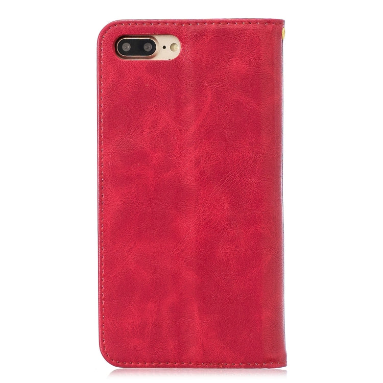 Copper Buckle Nappa Texture Horizontal Flip Leather Case for iPhone 7Plus / 8Plus, with Holder & Card Slots & Wallet