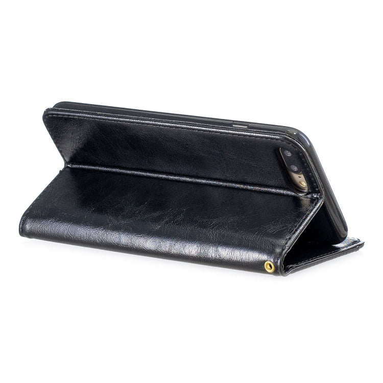 Copper Buckle Nappa Texture Horizontal Flip Leather Case for iPhone 7Plus / 8Plus, with Holder & Card Slots & Wallet