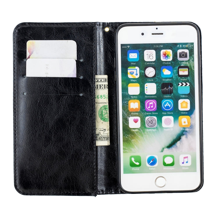 Copper Buckle Nappa Texture Horizontal Flip Leather Case for iPhone 7Plus / 8Plus, with Holder & Card Slots & Wallet