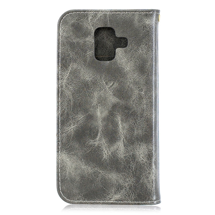 Copper Buckle Nappa Texture Horizontal Flip Leather Case for Galaxy A6, with Holder & Card Slots & Wallet