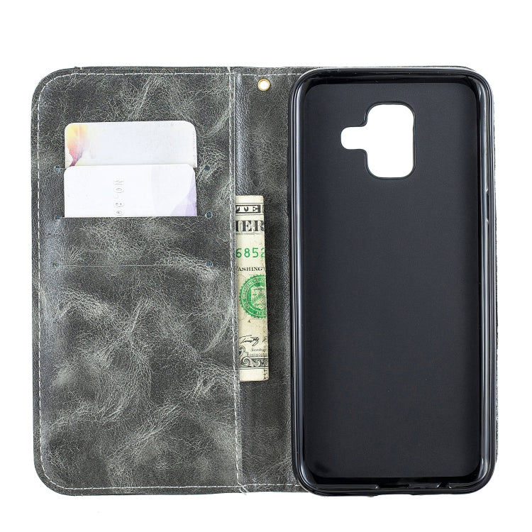 Copper Buckle Nappa Texture Horizontal Flip Leather Case for Galaxy A6, with Holder & Card Slots & Wallet