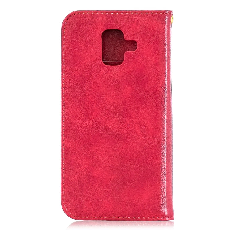 Copper Buckle Nappa Texture Horizontal Flip Leather Case for Galaxy A6, with Holder & Card Slots & Wallet