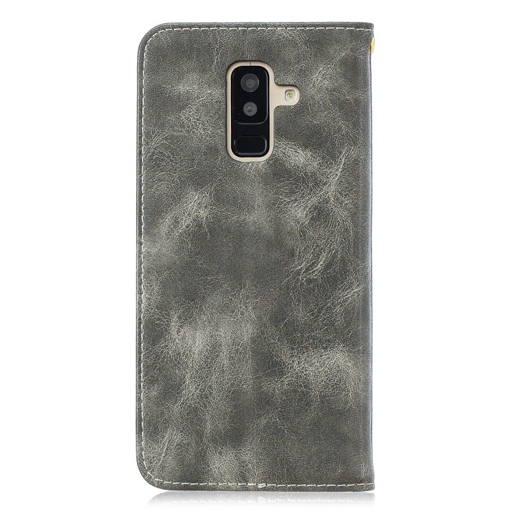 Copper Buckle Nappa Texture Horizontal Flip Leather Case for Galaxy A6 Plus, with Holder & Card Slots & Wallet