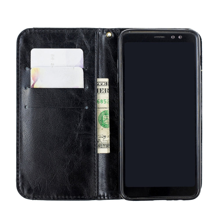 Copper Buckle Nappa Texture Horizontal Flip Leather Case for Galaxy A8 (2018), with Holder & Card Slots & Wallet