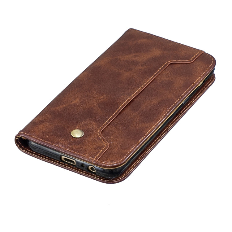 Copper Buckle Nappa Texture Horizontal Flip Leather Case for Galaxy A8 (2018), with Holder & Card Slots & Wallet