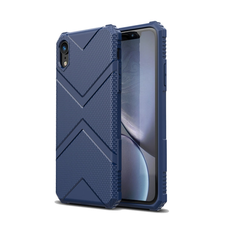For iPhone XR Diamond Shield TPU Drop Protection Case(Blue)