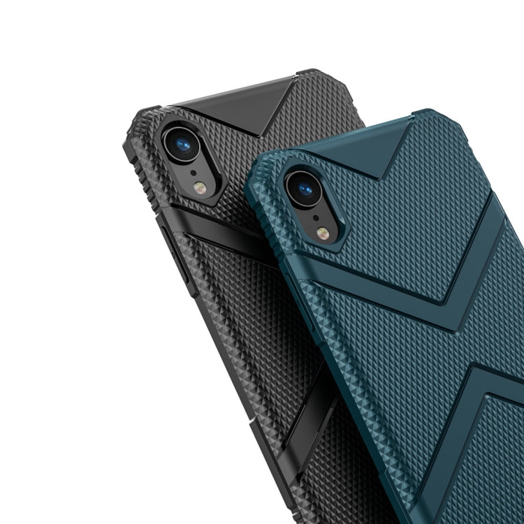 For iPhone XR Diamond Shield TPU Drop Protection Case(Blue)